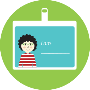 The right to have a name drawing of a card ID holder to illustrate "The right to have a name"